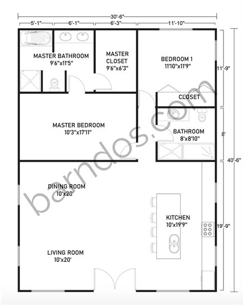 30x40 2 story barndominium plans